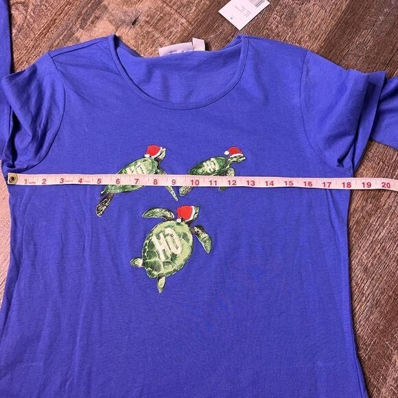 Kiwi Fresh Christmas Ho Ho Ho Top-Size Medium Petite - Picture 5 of 6